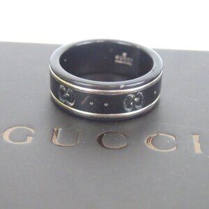 Authentic GUCCI GG pattern icon ring ceramic [Used]